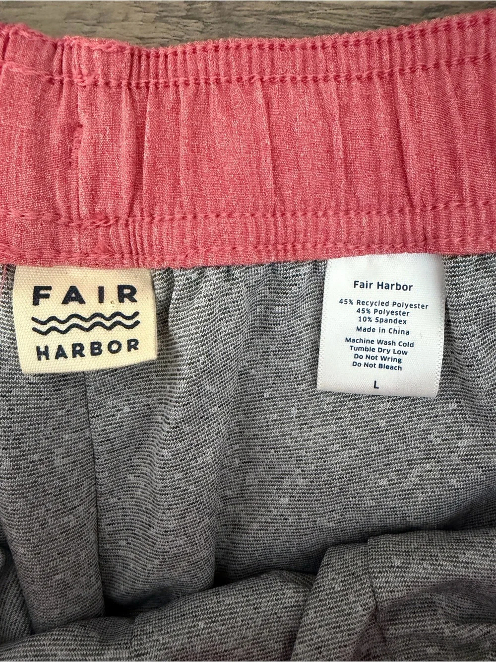 FAIR HARBOR One Short Lined Swim Trunks Red Amber Size Large
